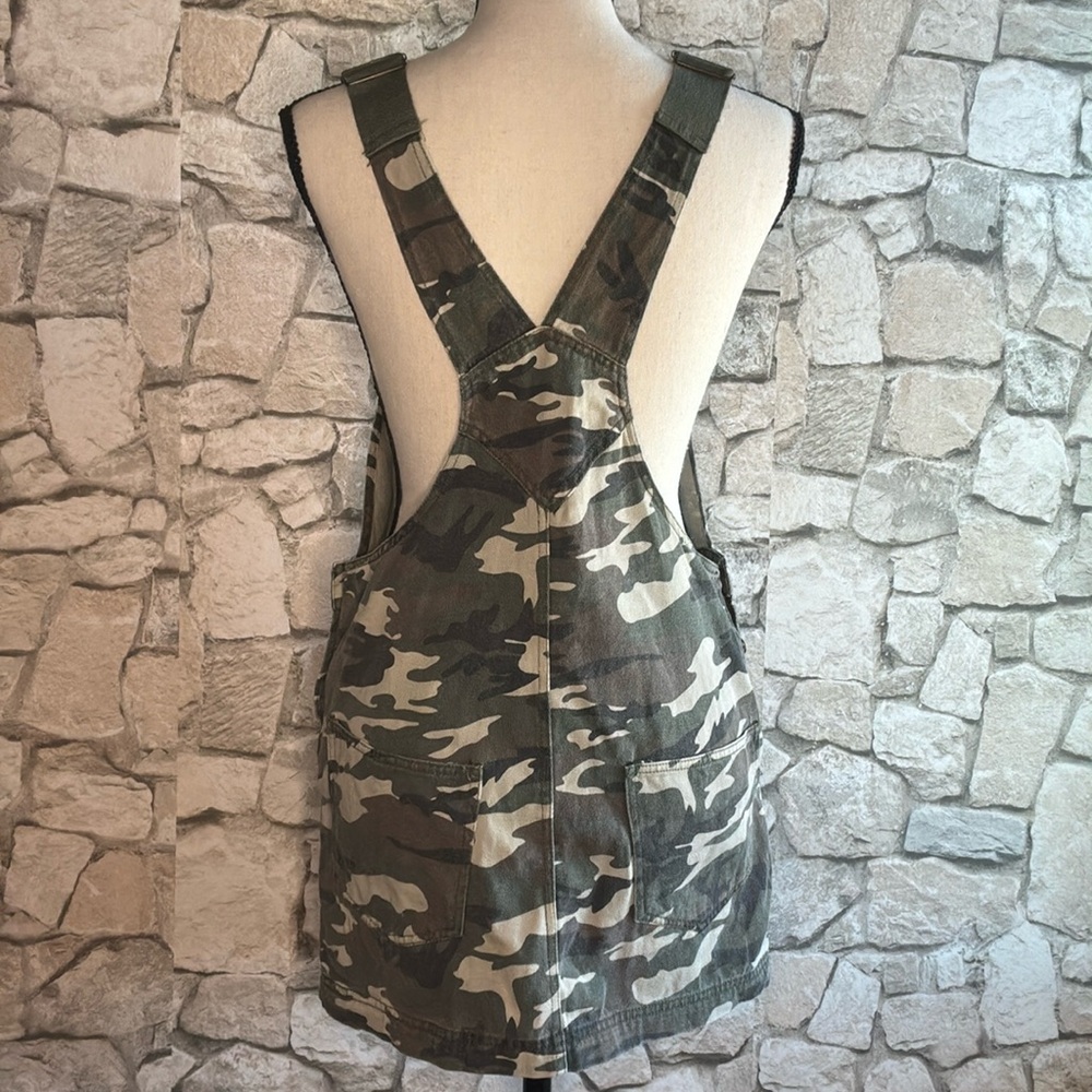Forever 21 Green Camouflage Overall Dress